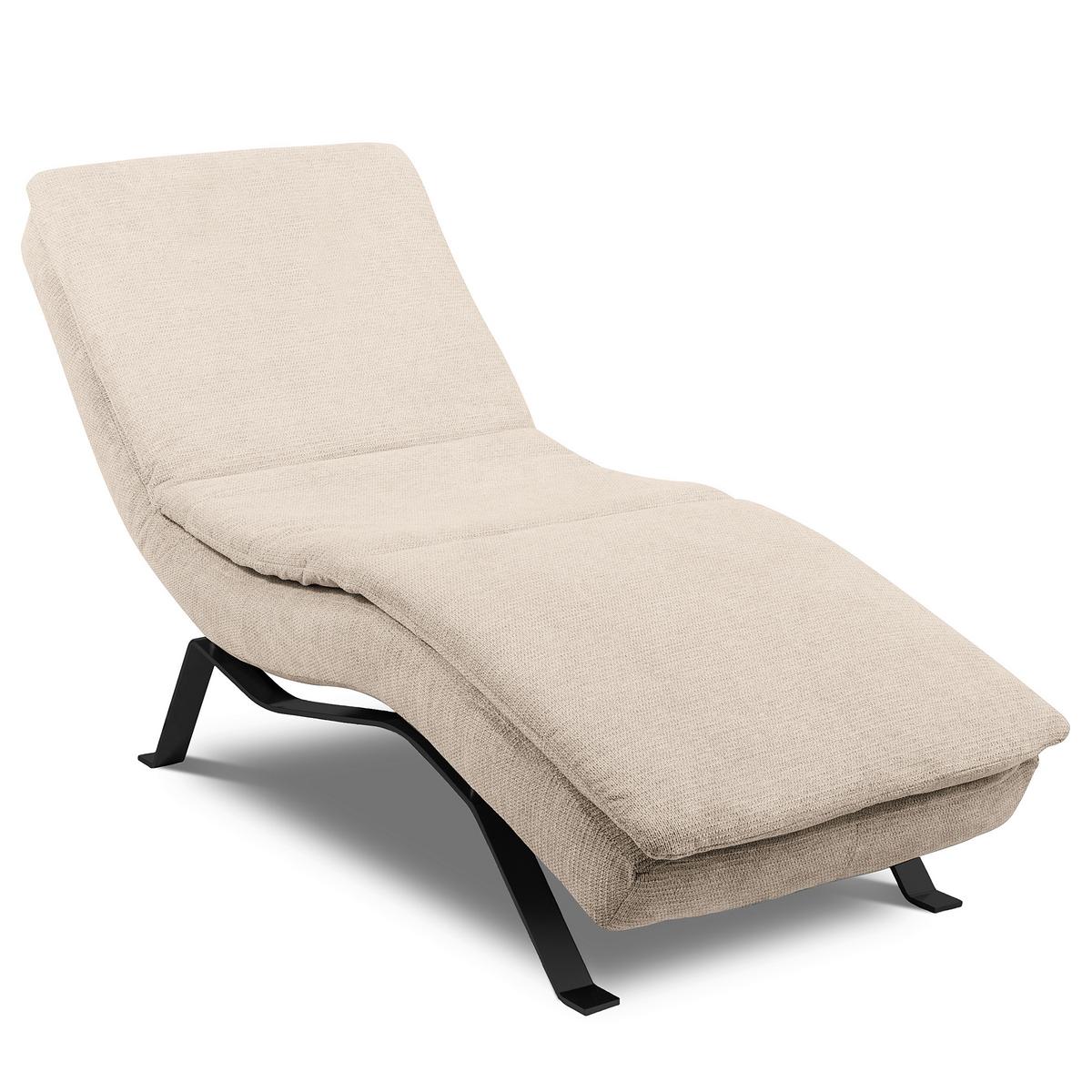 RELAXLIEGE Beige, B: 65 cm - Beige/Schwarz, Design, Leder (65/95/171cm) - Celina Home