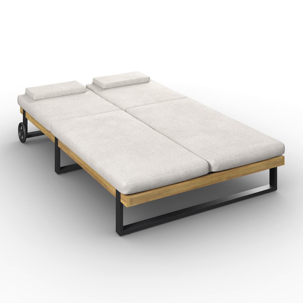 ZAHRADNÍ LEHÁTKO ELENYI - šedobéžová, Moderní, kov/dřevo (200/95/130cm) - Bessagi Garden