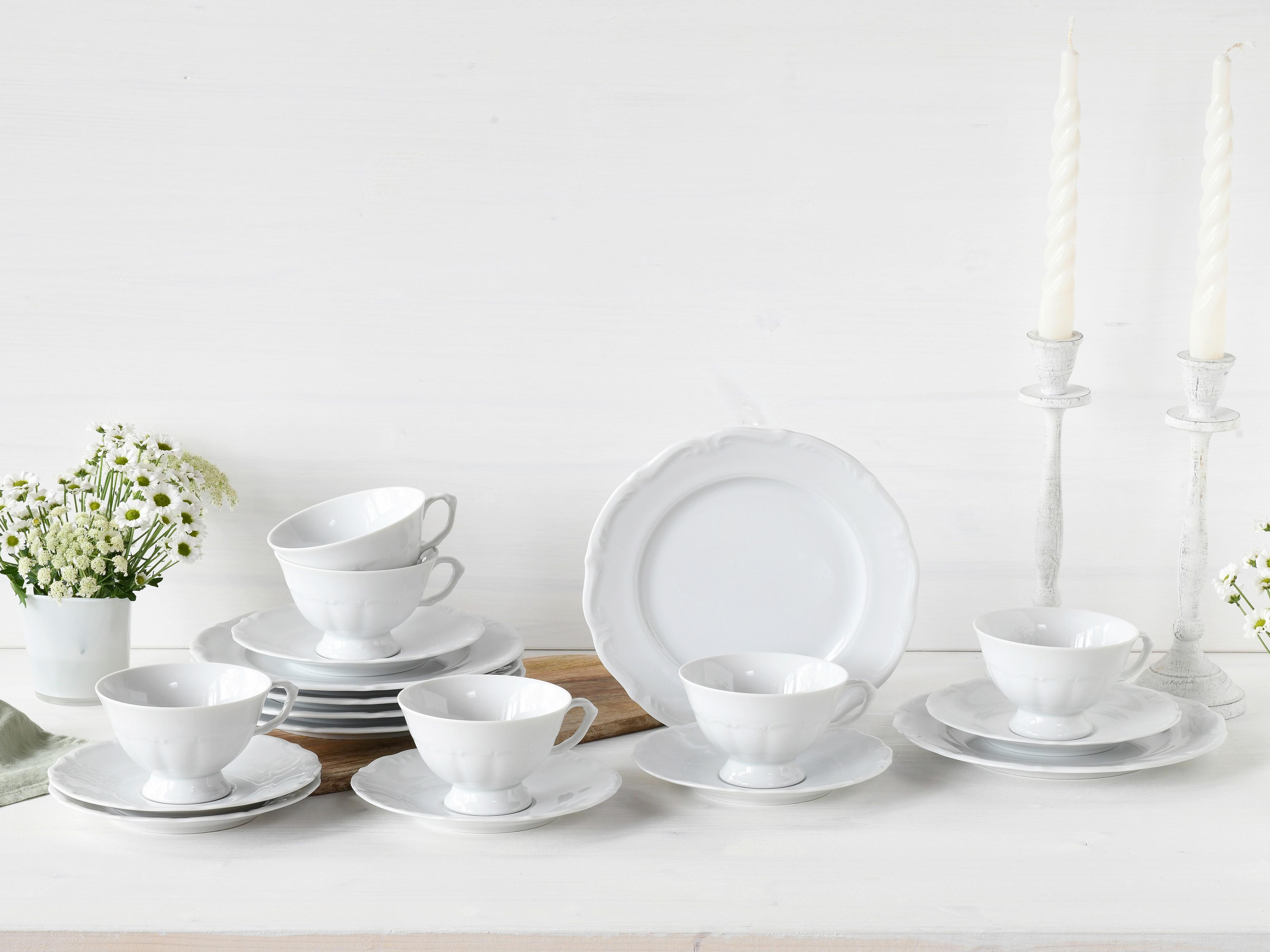 Kaffeeservice Maria Theresia Weiß 18--Teilig - Weiß, Basics, Keramik - Creatable