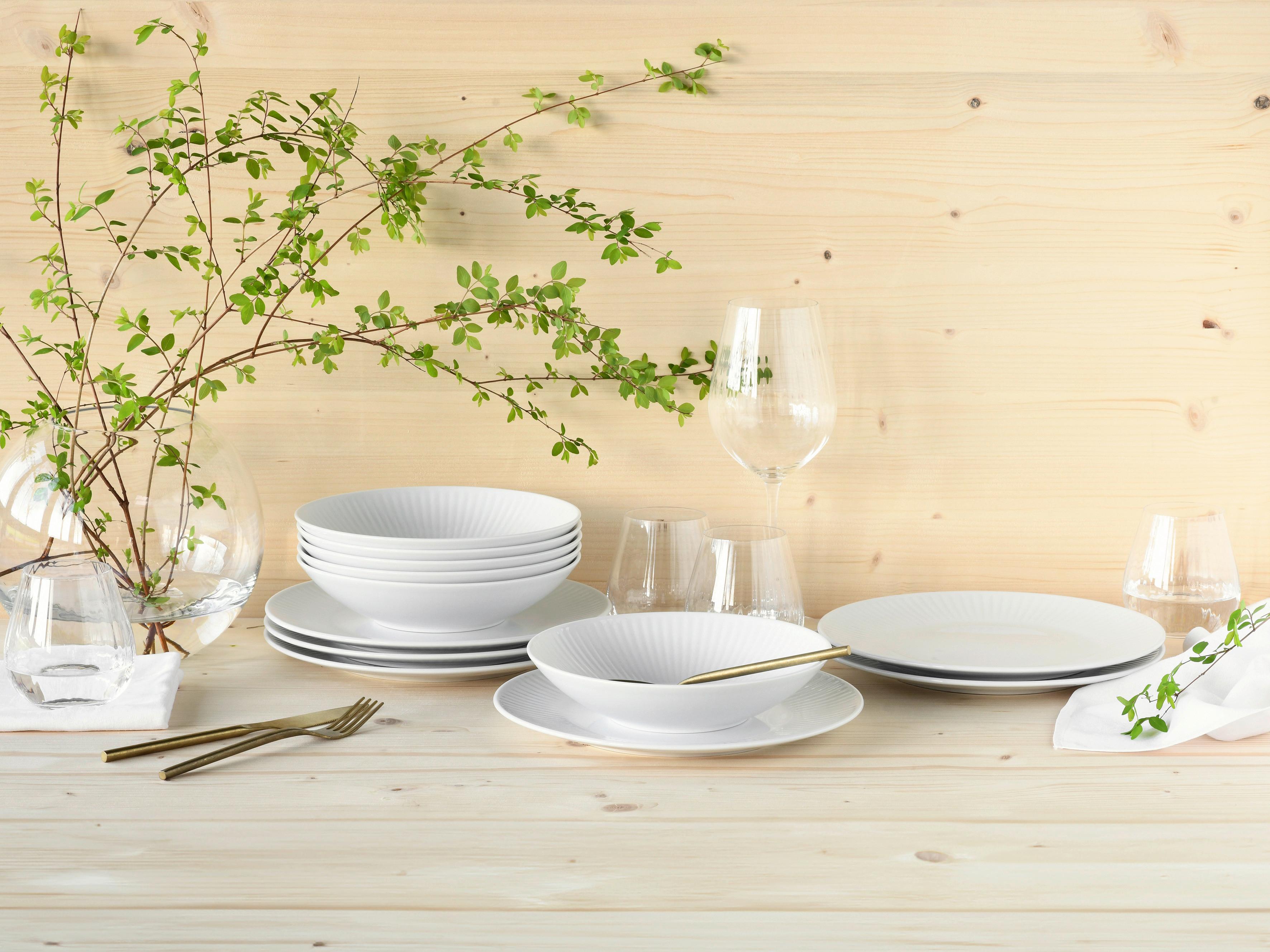 Tafelservice Valencia 12--Teilig. Weiß - Weiß, Design, Keramik - Creatable