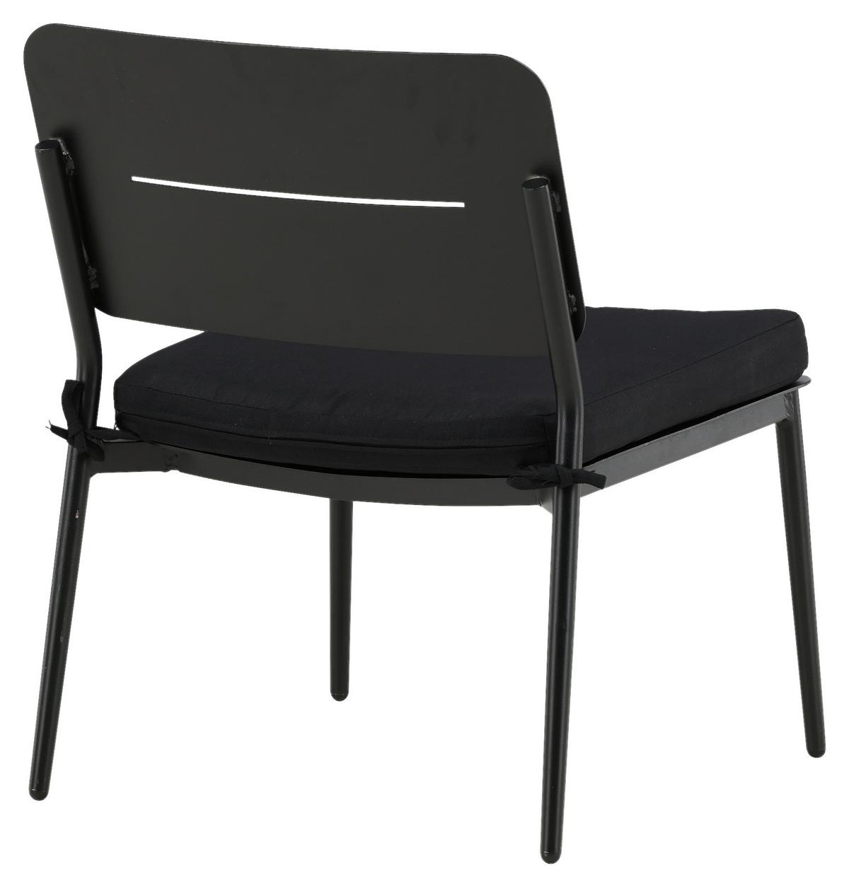 Loungesessel 2er-Set Lina aus Stahl - Schwarz, KONVENTIONELL, Textil/Metall (55/73/59cm) - Gardenson