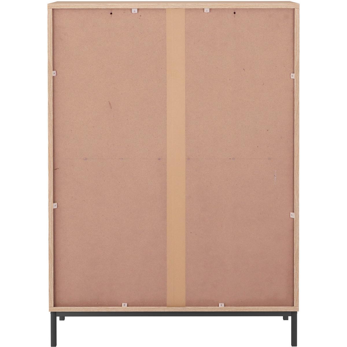 Highboard Celine Naturfarben B: 80cm - Schwarz/Naturfarben, Design, Holzwerkstoff/Metall (80/110/35cm) - MID.YOU