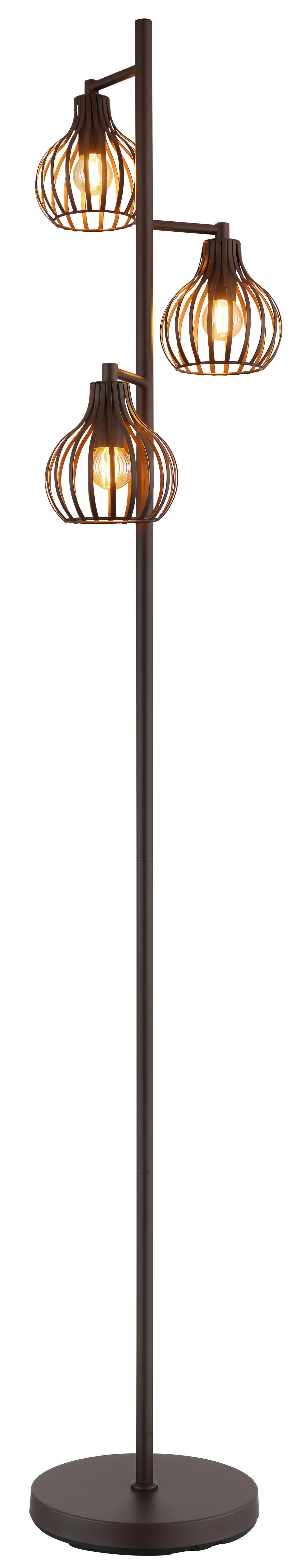 Stehleuchte Exkl. 3xe14, 40w - Rostfarben/Schwarz, Design, Kunststoff/Metall (31/161cm) - Globo