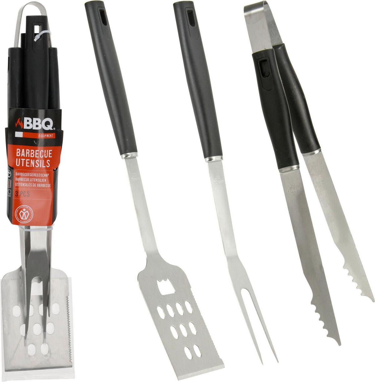 Grillbesteck C83500630 - Silberfarben/Schwarz, Basics, Metall (5,0/45,0/9,0cm)