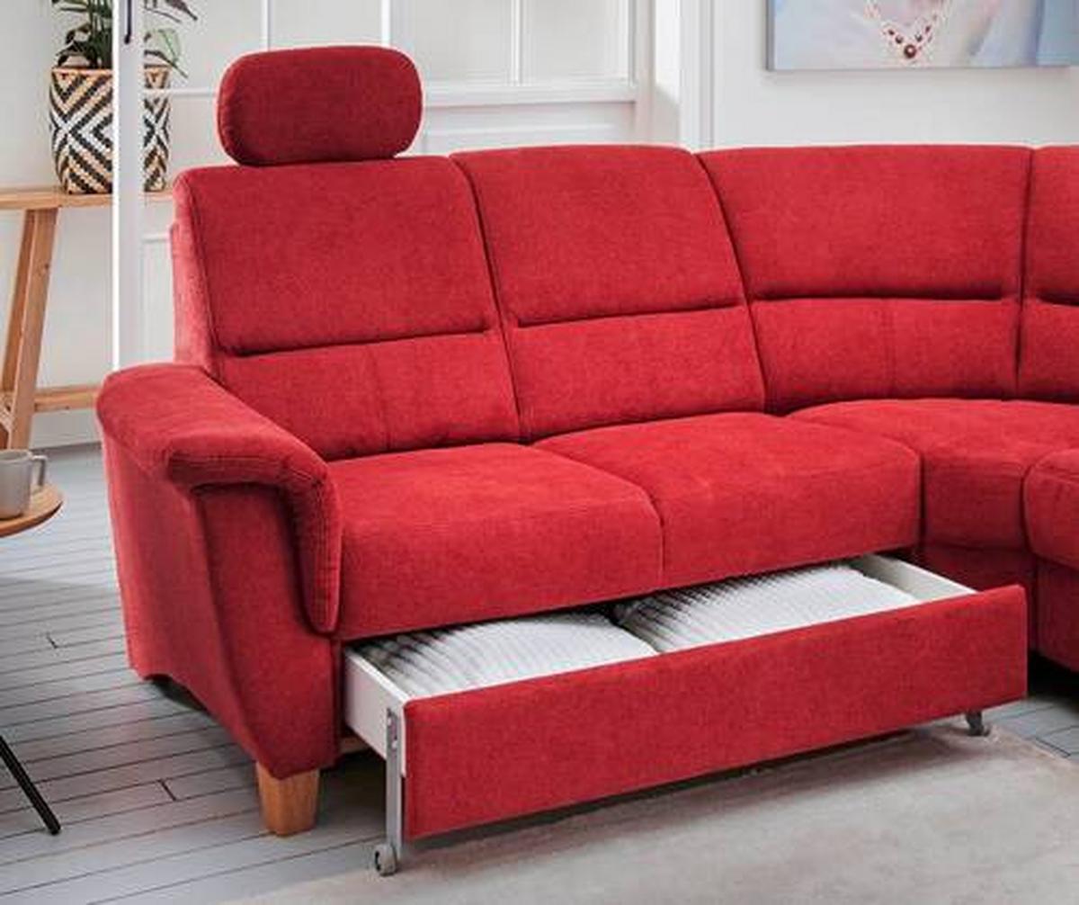 Ecksofa Parole Rot S: 238/241 Cm - Wildeiche/Rot, KONVENTIONELL, Textil (238/241cm) - Livetastic