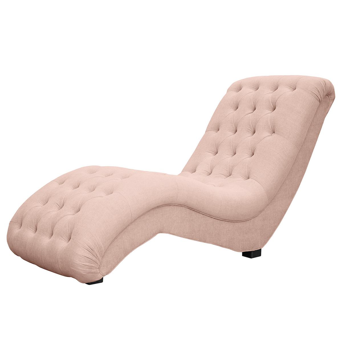 Relaxliege Sofia Rosa B: 67 cm - Schwarz/Rosa, Design, Textil (67/90/159cm) - P & B