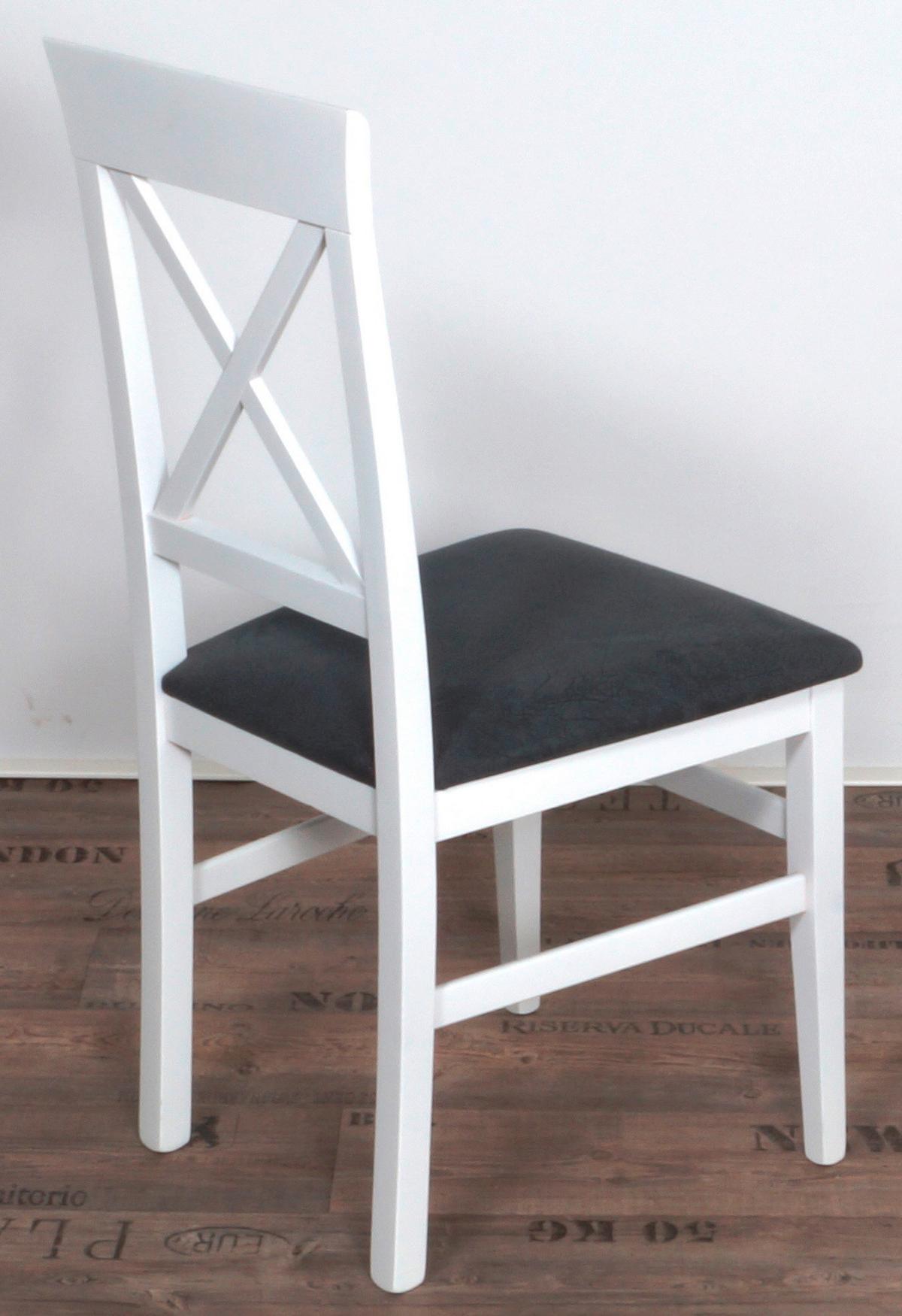 Stuhl-set Madrano Grau/weiß B: 44 Cm - Weiß/Grau, KONVENTIONELL, Holz/Textil (44/93/46cm) - MID.YOU