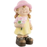 Dekofigur Kind Klara -Paz- - Pink/Grün, KONVENTIONELL, Stein (18/14,5/37cm) - Luca Bessoni