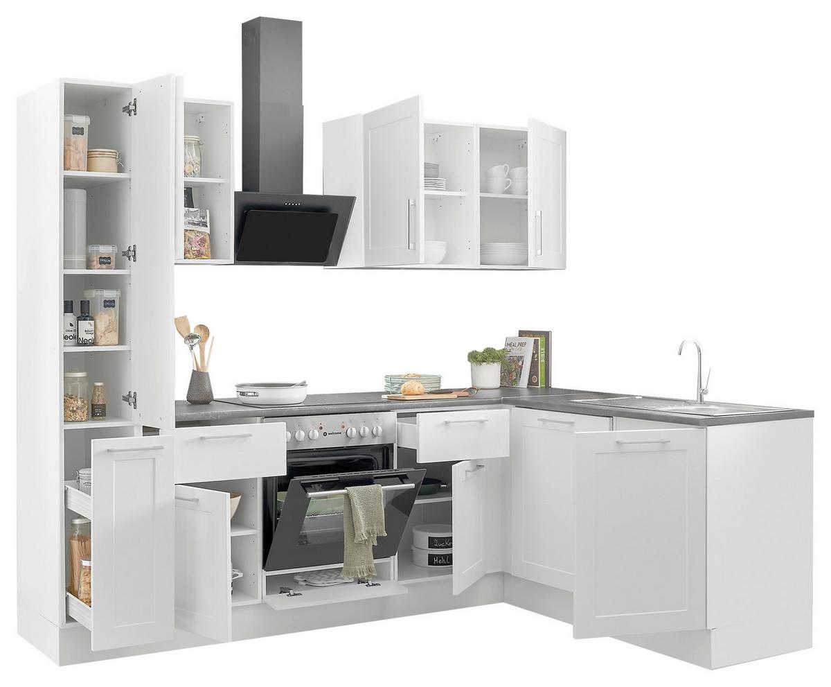 Eckküche Marseille L 250 White - Anthrazit/Weiß, Design, Holzwerkstoff (250/175cm) - MID.YOU