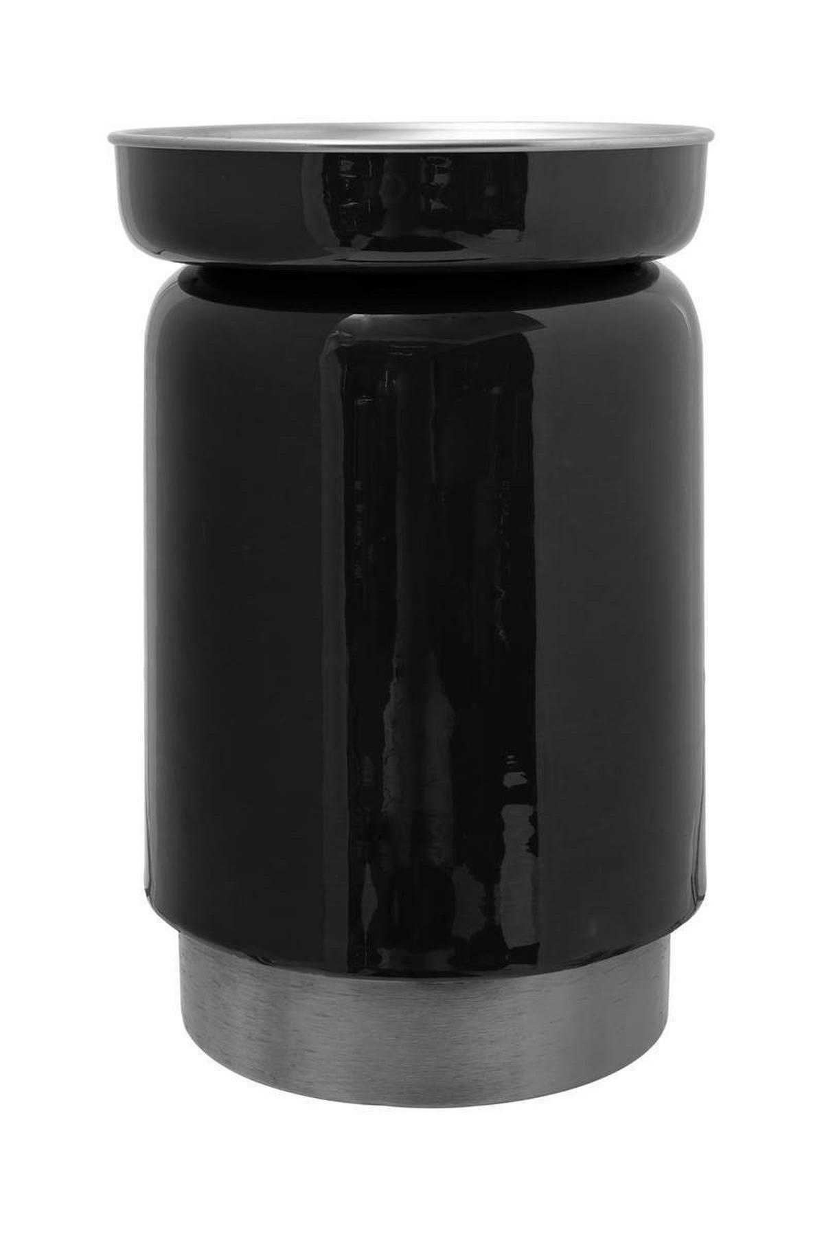 Beistelltisch Art Deco Anthrazit/silberfarben - Anthrazit/Silberfarben, Trend, Metall (32/32/47cm) - Kayoom