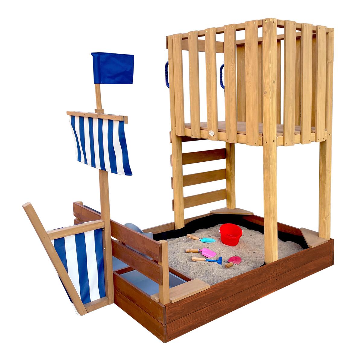 Spielturm Vicky - Braun, Basics, Holz/Kunststoff (180,5/87/150cm) - Ambia Garden
