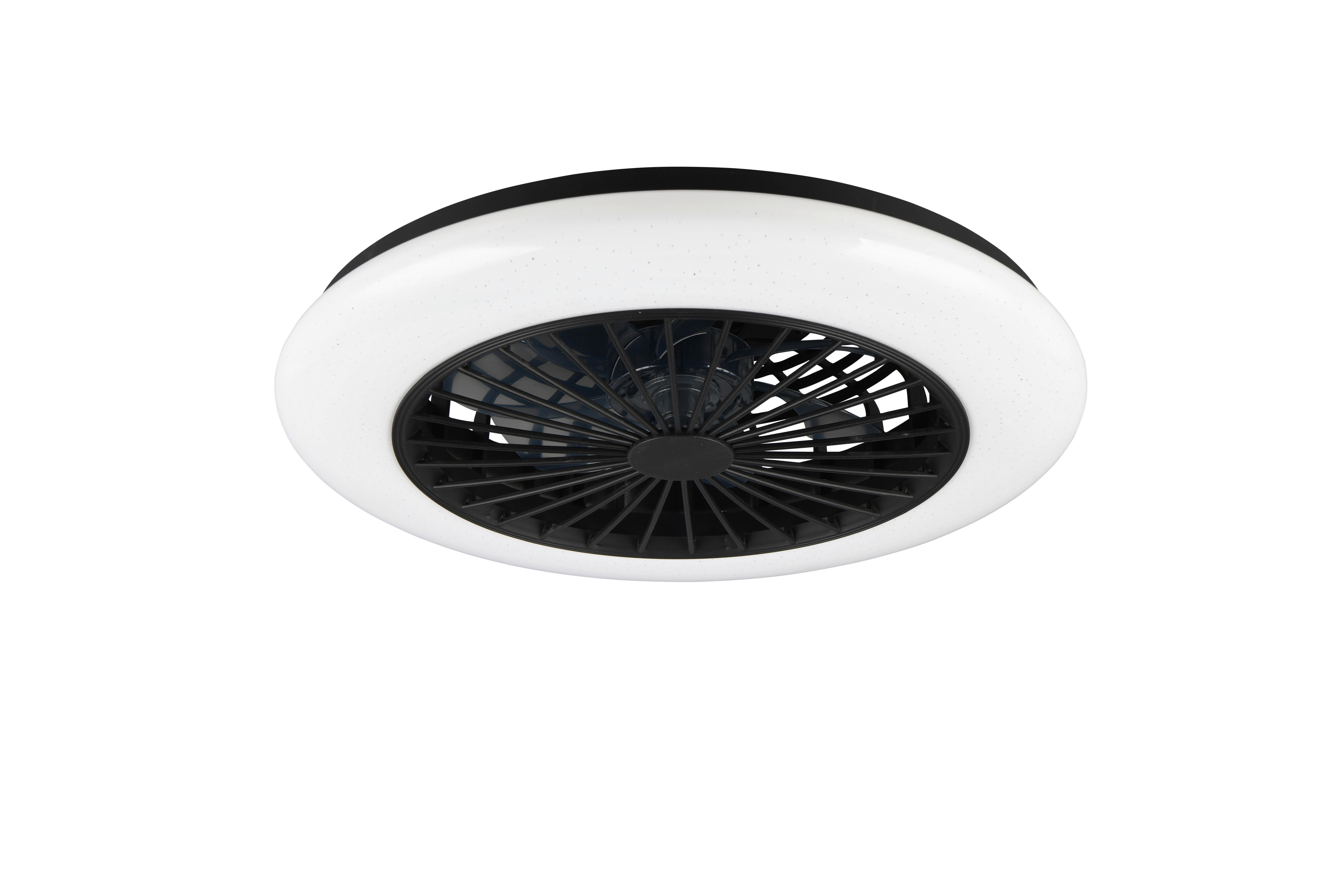Deckenventilator Stralsund Schwarz Weiß D: 49 cm - Schwarz/Weiß, KONVENTIONELL, Kunststoff (49/16,5cm)