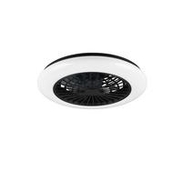 Deckenventilator Stralsund Schwarz Weiß D: 49 cm - Schwarz/Weiß, KONVENTIONELL, Kunststoff (49/16,5cm)