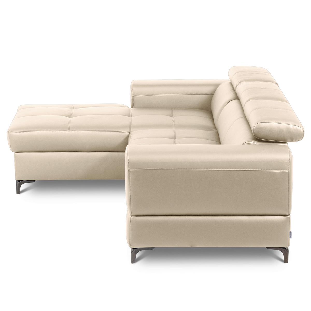 Ecksofa Torino Teilleder Grau 173x247 - Schwarz/Grau, Design, Leder/Textil (173/247cm) - Livetastic