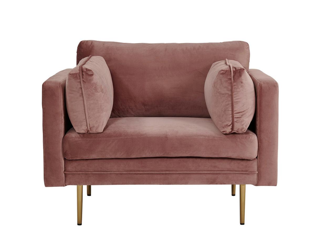 Armlehnstuhl Boom Chromfarben, Pink B: 110cm - Chromfarben/Pink, MODERN, Textil/Metall (110/88/90cm) - Livetastic