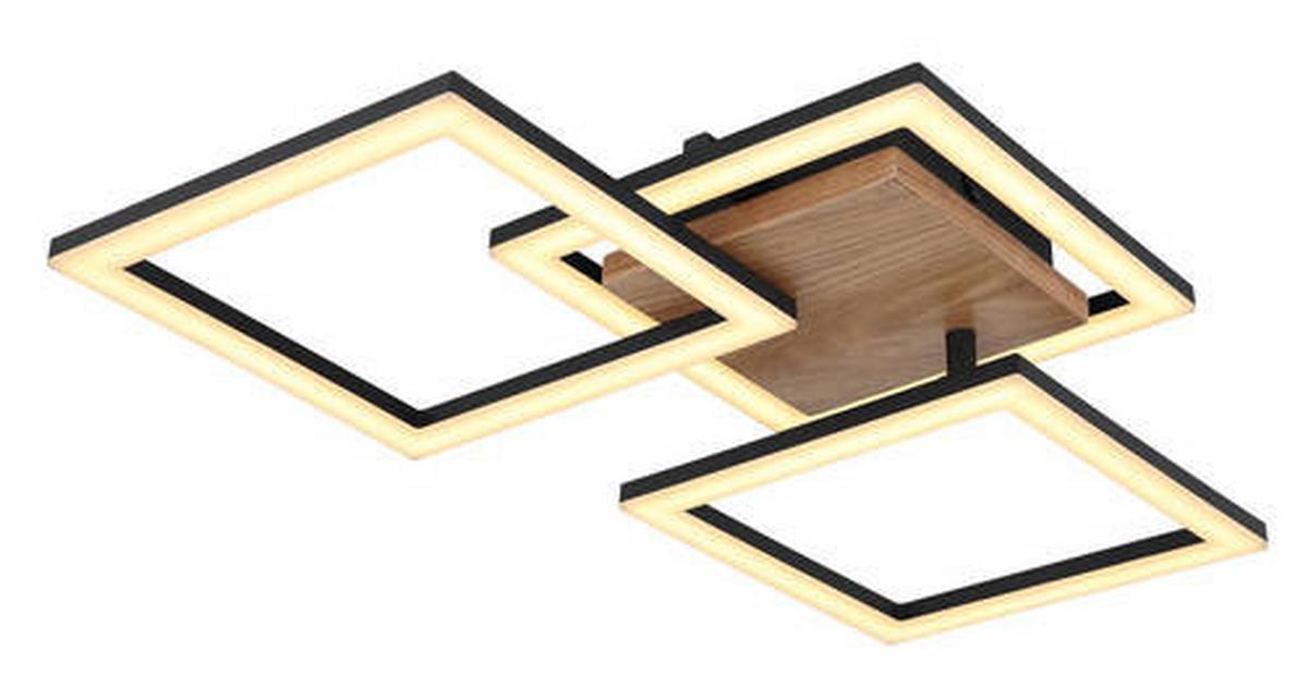 LED-Deckenleuchte 67280-30 - Dunkelbraun/Opal, Design, Holz/Kunststoff (66/31/7,5cm) - Globo
