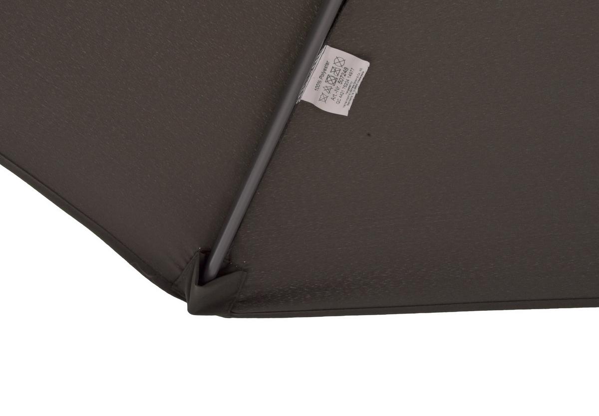 Sonnenschirm Sonnenschirm Anthrazit Ø 300cm - Anthrazit/Schwarz, Basics, Kunststoff/Metall (300/300cm) - Gardenson