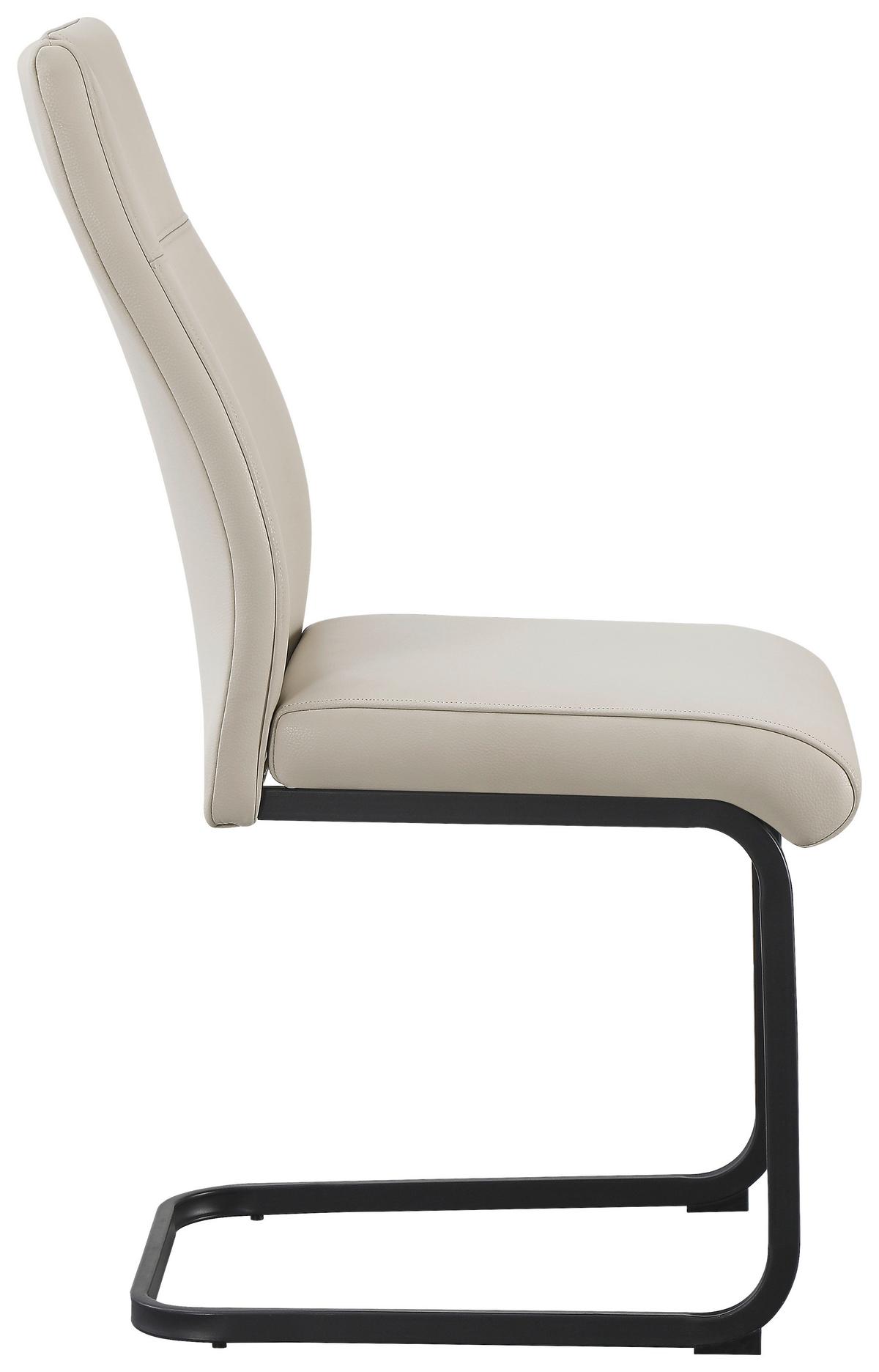 Schwingstuhl Nexus Beige B: 45 cm - Beige/Schwarz, MODERN, Leder/Metall (45/97/63cm) - Livetastic