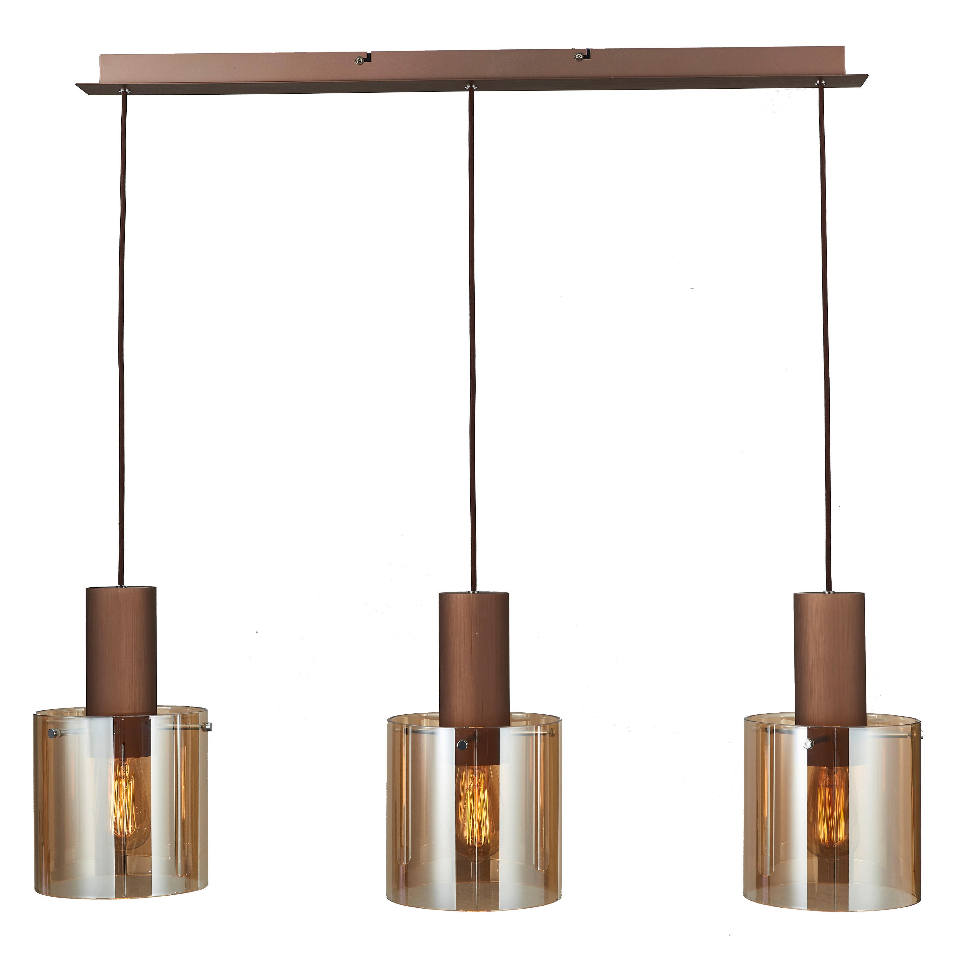 Hängeleuchte 99185a10 Alesund Amber - Bernsteinfarben, Design, Glas/Metall (90/20/120cm) - Dieter Knoll