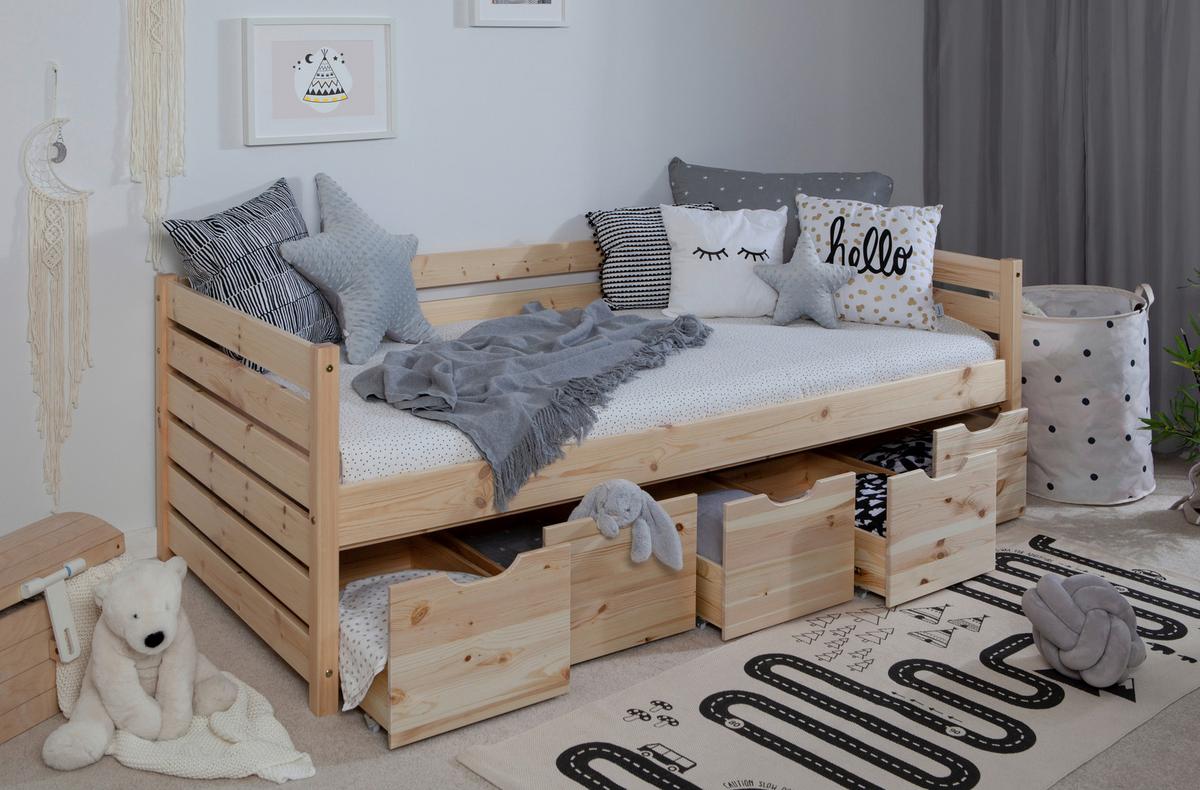 Stauraumbett Naomi - Naturfarben, MODERN, Holz (90/200cm) - MID.YOU