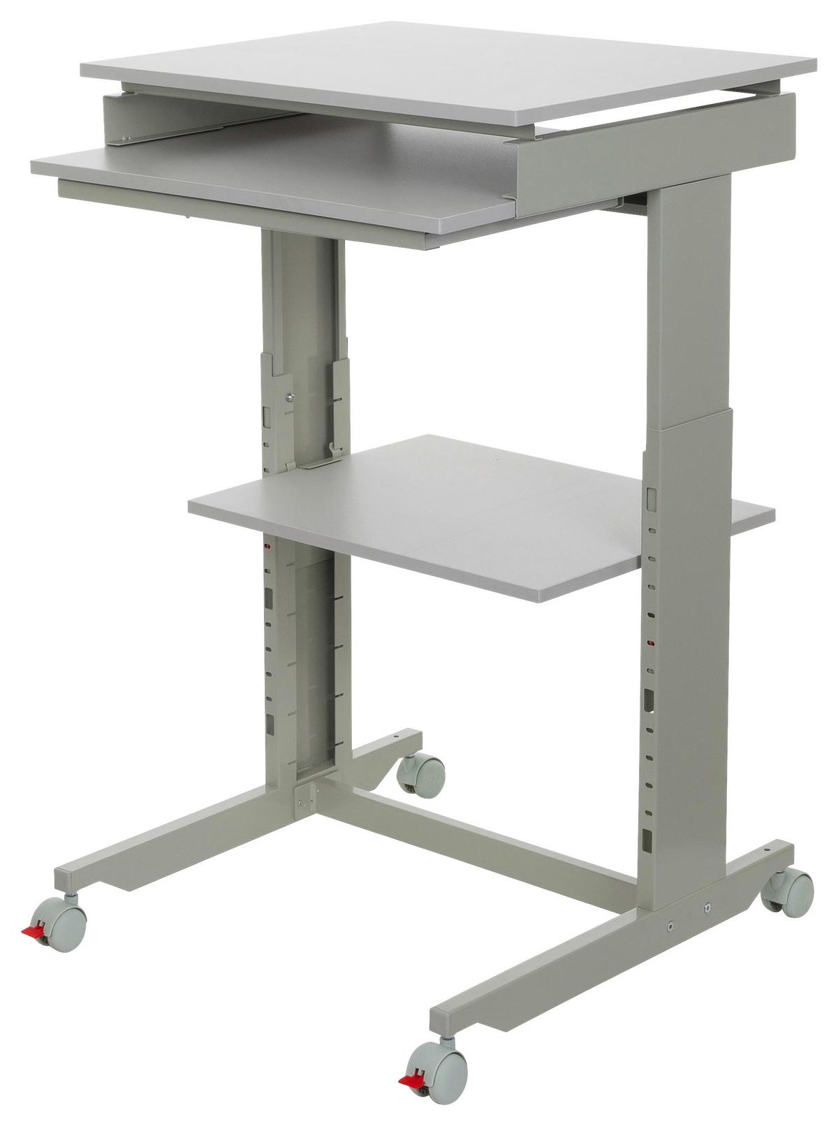 Schreibtisch B 50cm H 71,5 - 107,5cm Workstation - Grau, Basics, Holzwerkstoff/Kunststoff (60/71,5-107,5/50cm) - MID.YOU