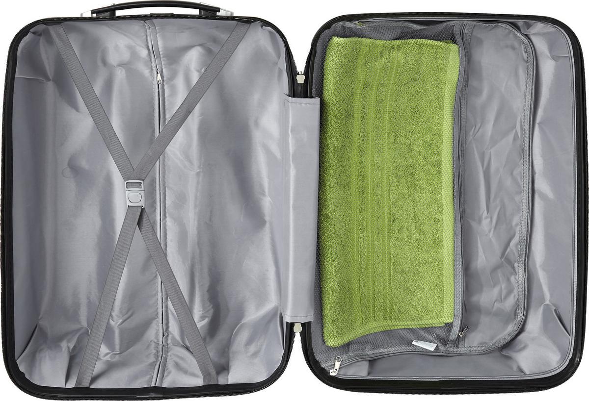 Reisekoffer Set 3-Tlg. Jumbo 4 Rollen Hartschale - Anthrazit, KONVENTIONELL, Kunststoff/Textil - Luca Bessoni