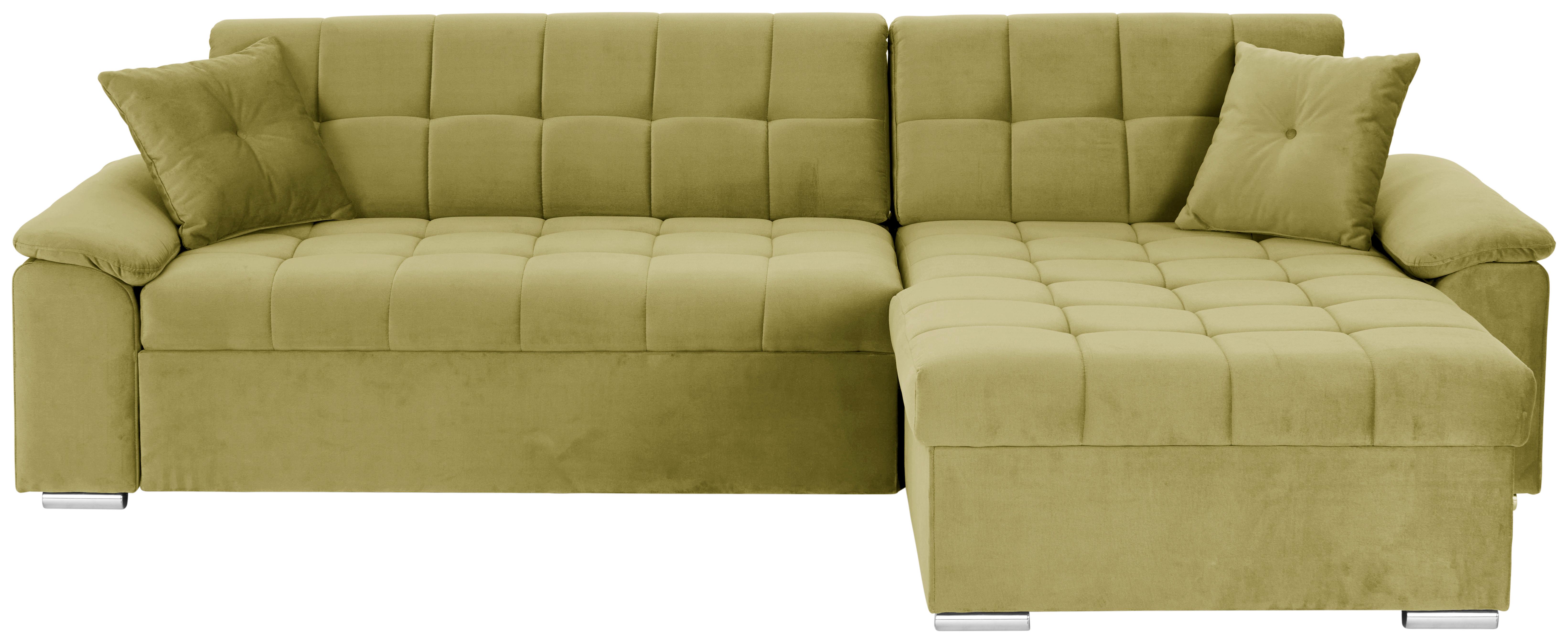 Ecksofa Bali mit Bettkasten senfgelb, 257x167 cm - Senfgelb, Trend, Textil (257/167cm) - Livetastic