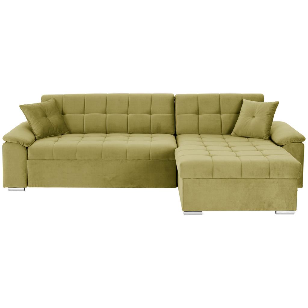 Ecksofa Bali mit Bettkasten senfgelb, 257x167 cm