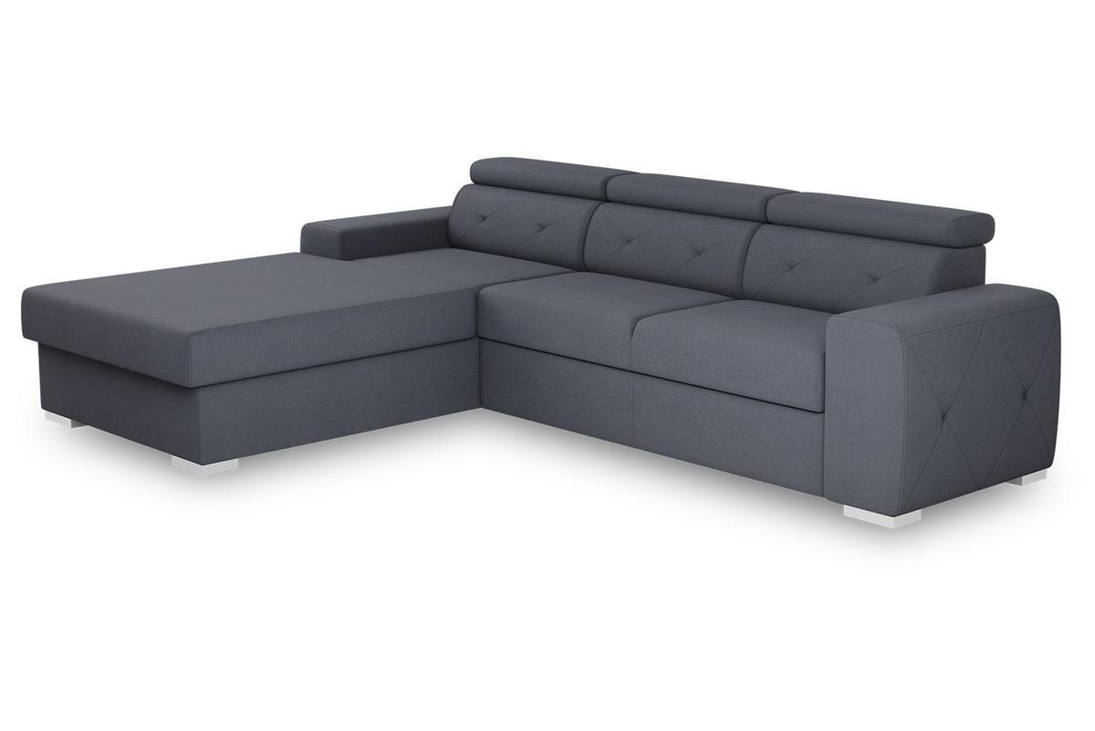 Ecksofa mit Schlaffunktion Madison Blau/Grau 195x296 cm - Blau/Silberfarben, Design, Textil (195/296cm) - MID.YOU