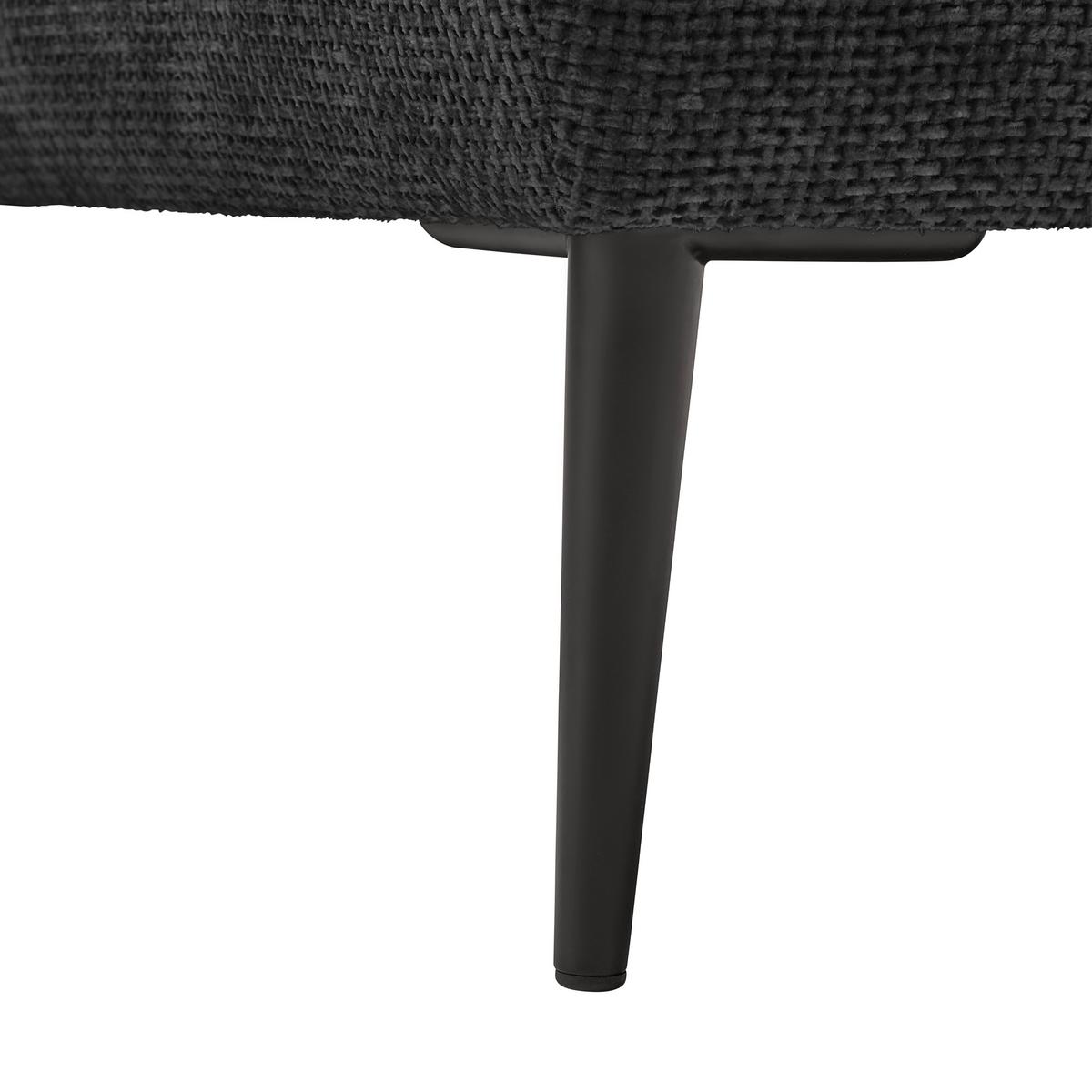 Rohová sedačka CUSTOM, pravá, černá žinylka - černá, Moderní, kov/textil (255/164cm) - Mömax
