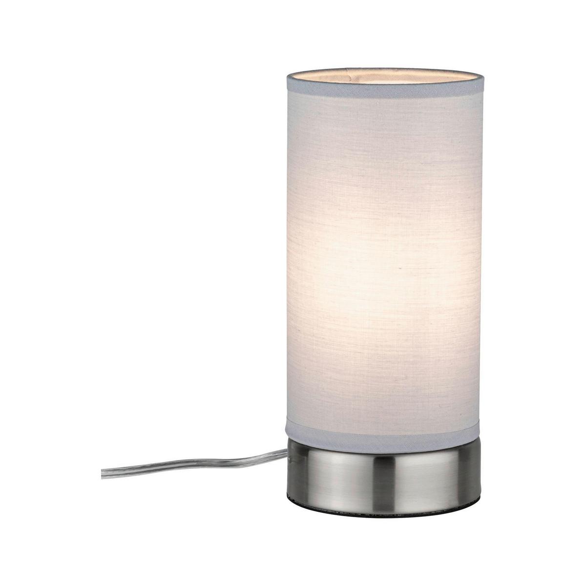Tischlampe Silberfarben/ Weiß - Silberfarben/Weiß, Basics, Textil/Metall (10/21cm) - Paulmann