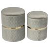 Hockerset Milas 100 2-Teilig Grau D: 36/31,5 cm - Goldfarben/Grau, KONVENTIONELL, Textil/Metall (31,5/36/38/44/31,5/36cm) - Kayoom