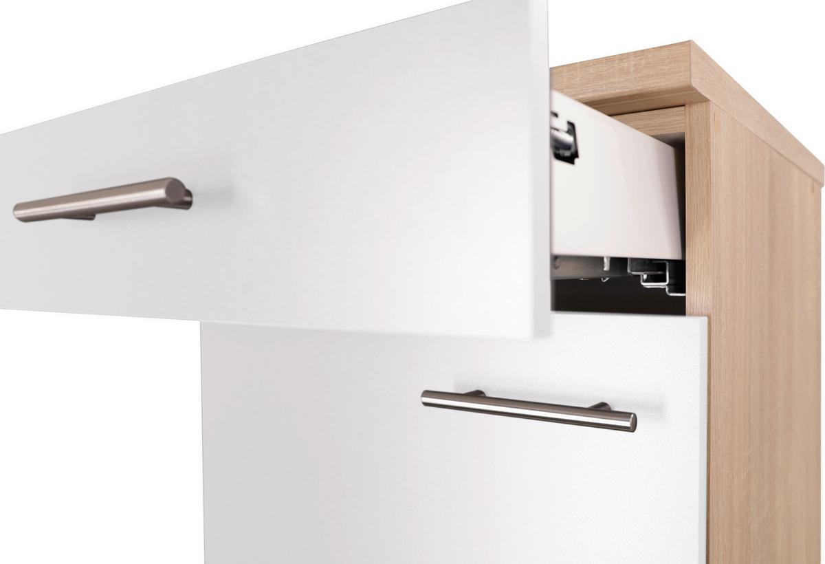 Küchenunterschrank Merle Weiß, Eiche Dekor B:50cm - Eichefarben/Weiß, Basics, Holzwerkstoff (50/84,8/60cm) - Respekta