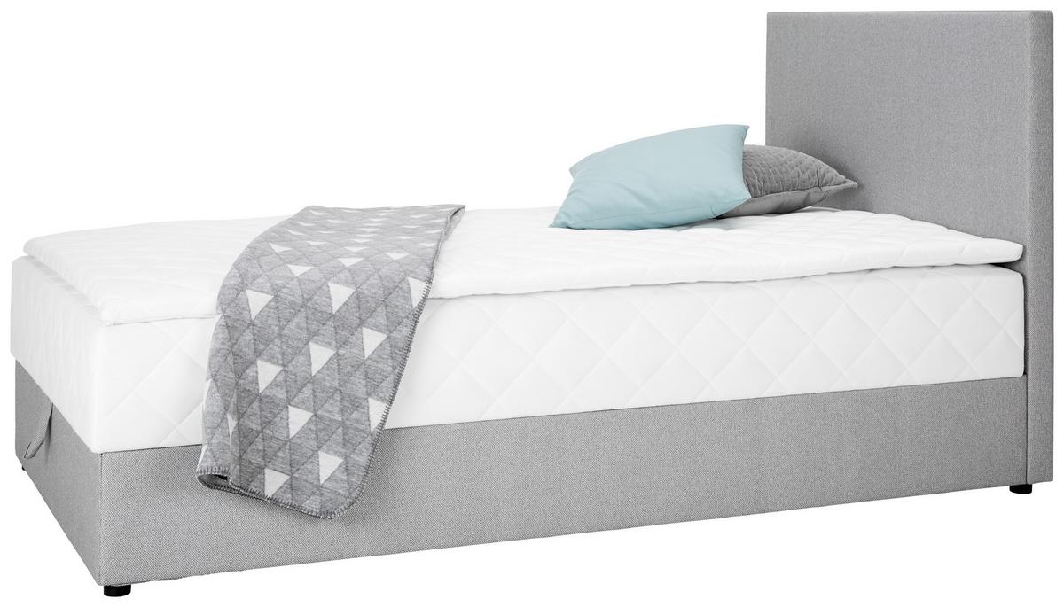 Posteľ Boxy sivá ca. 100x200cm - sivá, Konventionell, textil (100/200cm) - Based