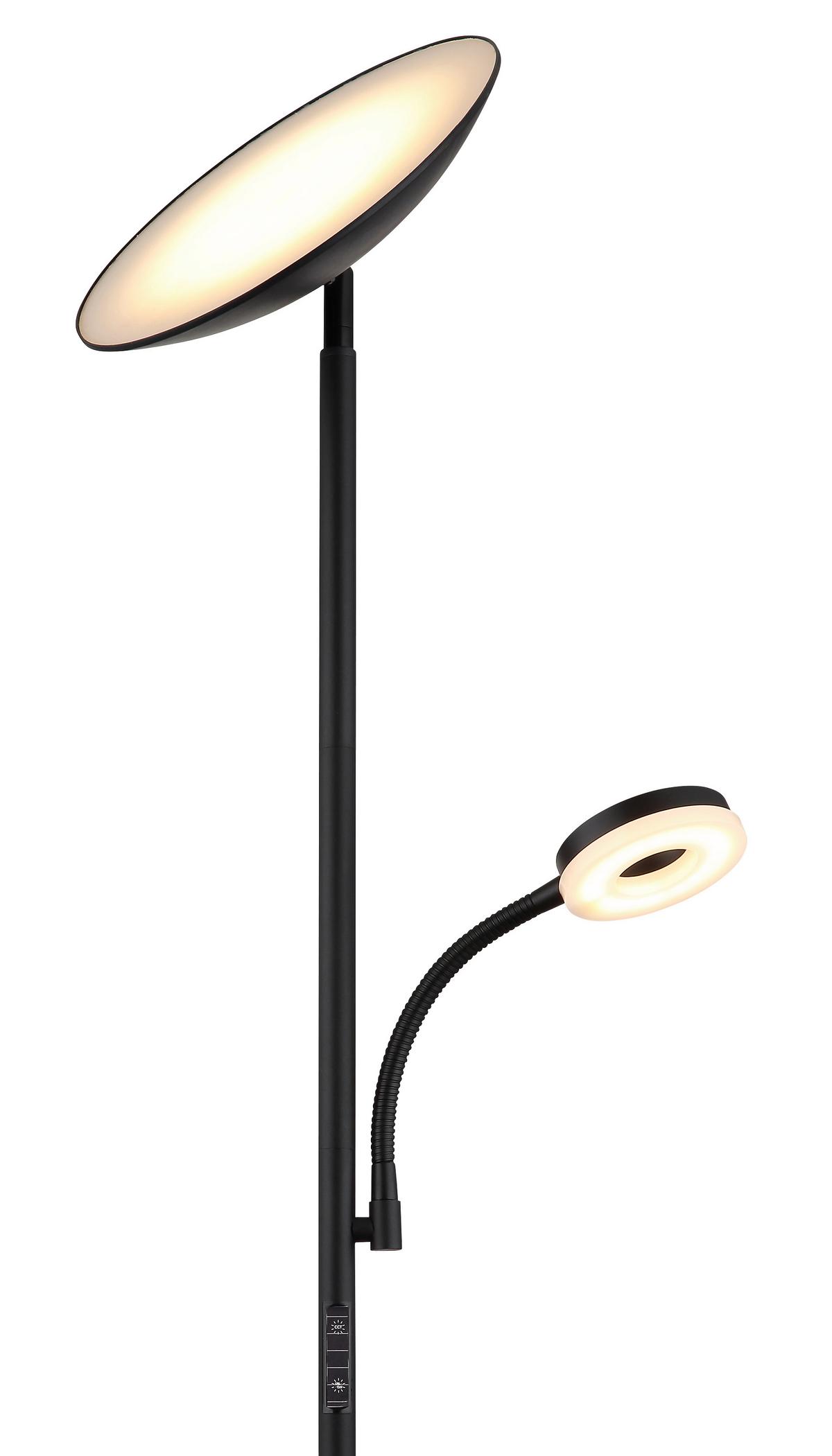 LED-Deckenfluter 58011 - Schwarz/Weiß, Design, Kunststoff/Metall (25/179cm) - Globo