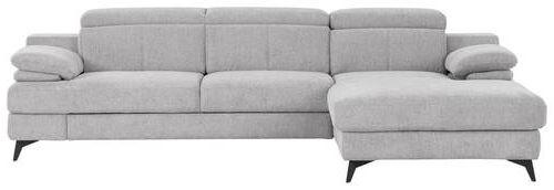 Ecksofa Titus Silberfarben Chenille - Silberfarben/Schwarz, Design, Textil (291/80-98/178cm) - Livetastic