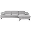 Ecksofa Titus Silberfarben Chenille - Silberfarben/Schwarz, Design, Textil (291/80-98/178cm) - Livetastic