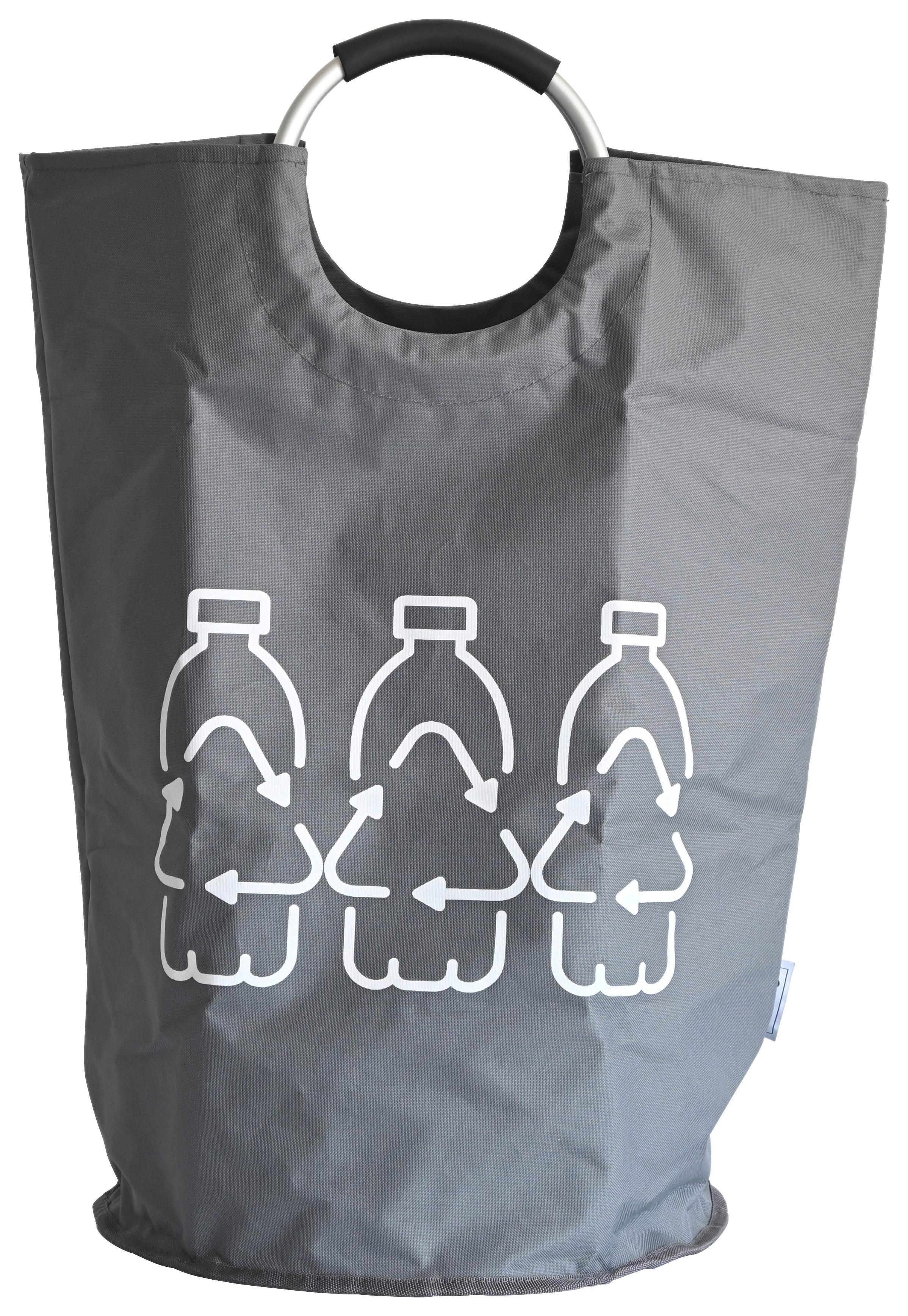 KOŠ NA LÁHVE ANDRE - šedá, Konvenční, kov/textil (38/72cm) - Mömax