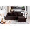 Ecksofa Gino Dunkelbraun S: 201x143 Cm - Dunkelbraun/Schwarz, Design, Textil (201/143cm) - MID.YOU