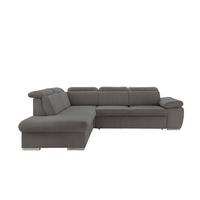 Ecksofa Vasto Grau S: 228x283 cm - Chromfarben/Grau, Design, Textil (228/283cm) - Livetastic