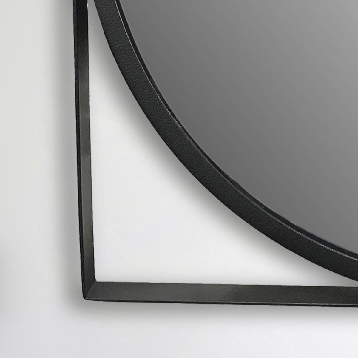 Wandspiegel Schwarz B: 54 cm - Schwarz, Design, Glas/Metall (54/54/2,5cm) - MID.YOU