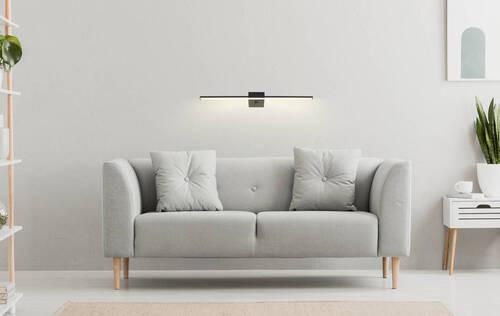 LED-Wandleuchte 41922b - Opal/Schwarz, Basics, Kunststoff/Metall (61,5/11/3,7cm) - Globo