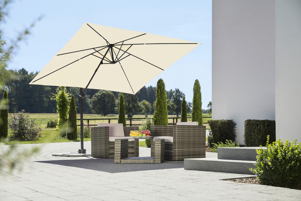 Ampelschirm Rhodos Junior Bxhxt: 338x239x270 Cm Naturfarben - Anthrazit/Naturfarben, Basics, Textil/Metall (338/239/270cm) - Schneider