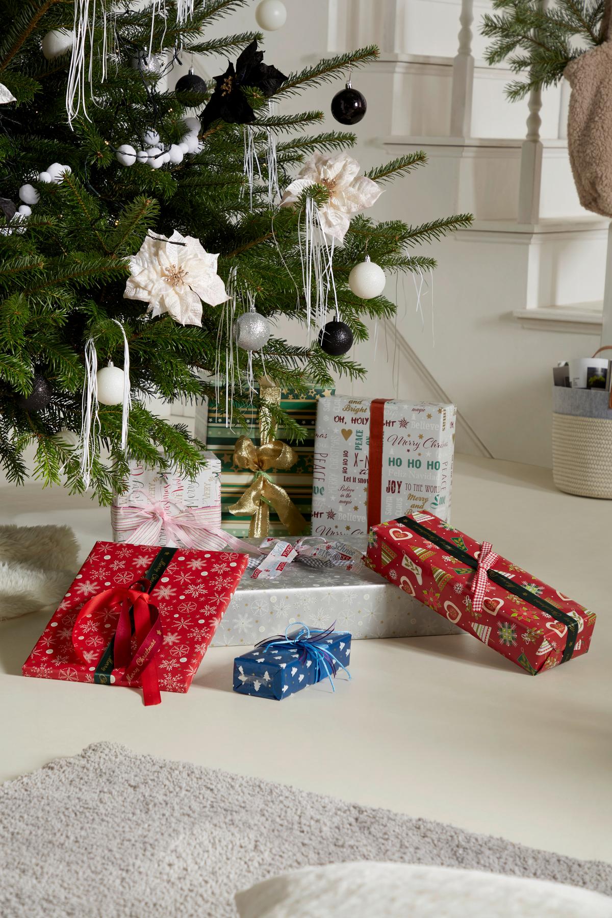 Geschenkband Weihnachten Dekore Sort - Gelb/Lila, Kunststoff