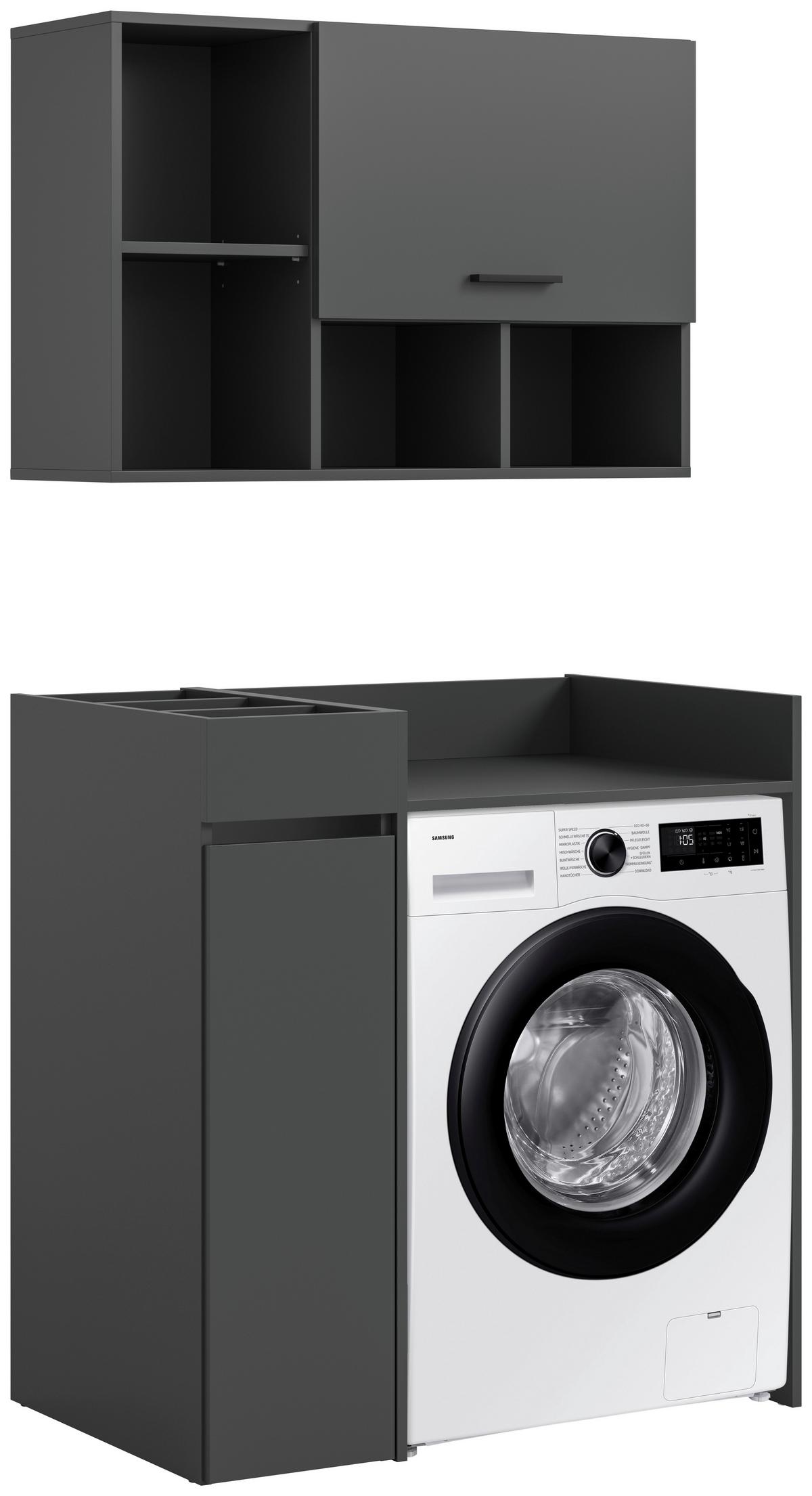Waschmaschinenschrank Free Anthrazit B: 95cm - Anthrazit/Schwarz, Basics, Holzwerkstoff (95/195/60cm) - MID.YOU