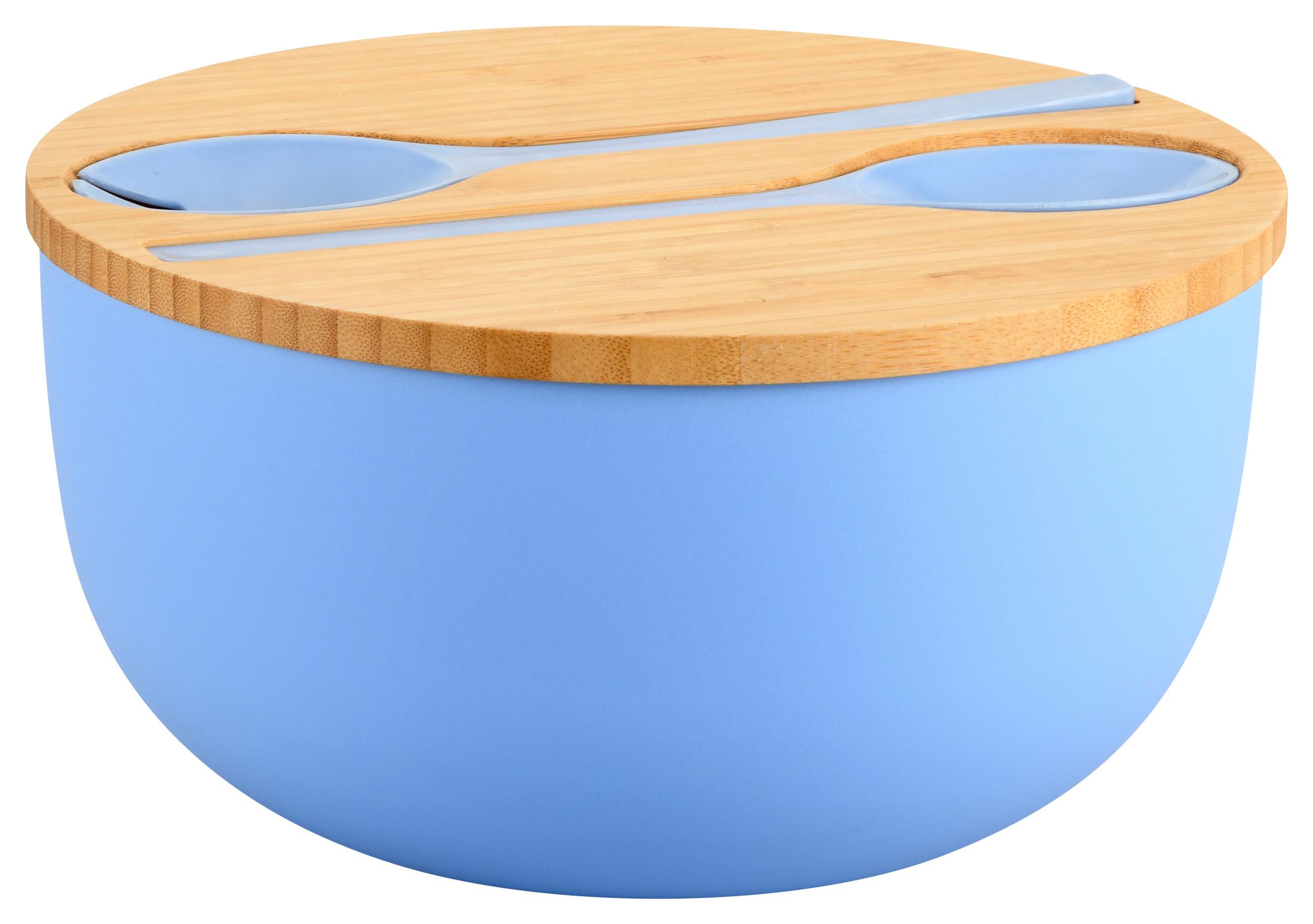 Salatschüssel 58472 - Hellbraun/Hellblau, Basics, Holz/Kunststoff (24/13/13cm) - Kesper