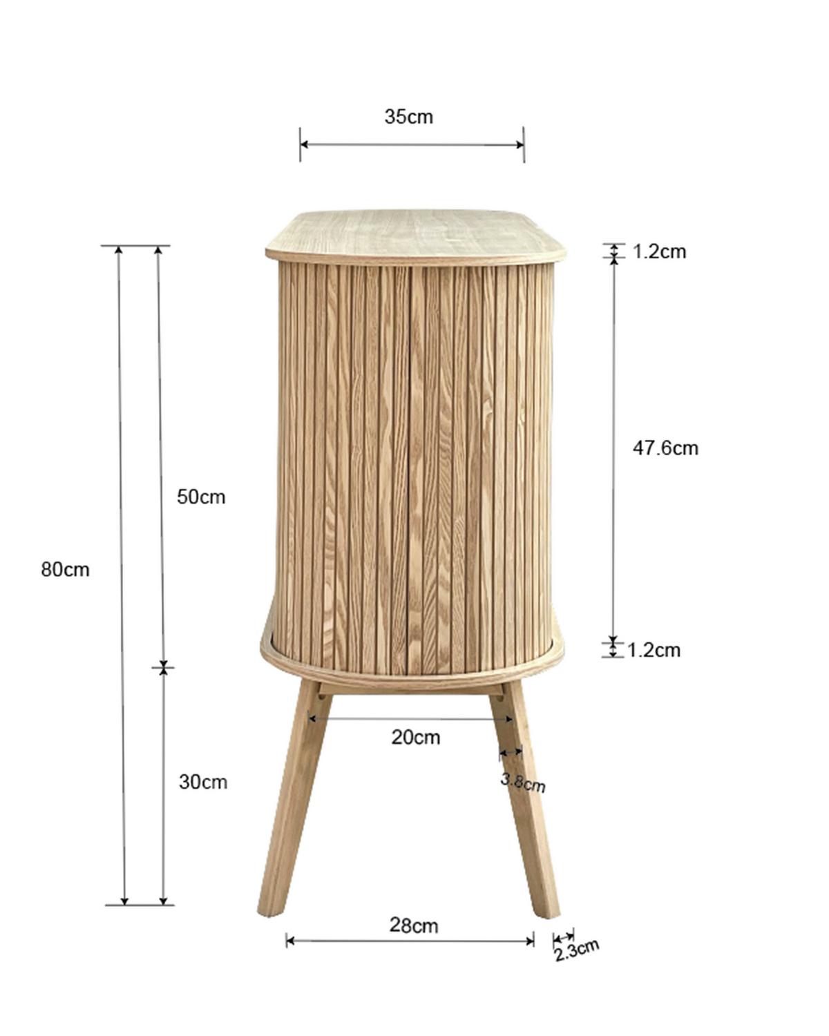 Komoda Skandy - prírodná farba, Modern, drevo/kompozitné drevo (120/80/35cm) - Premium Living