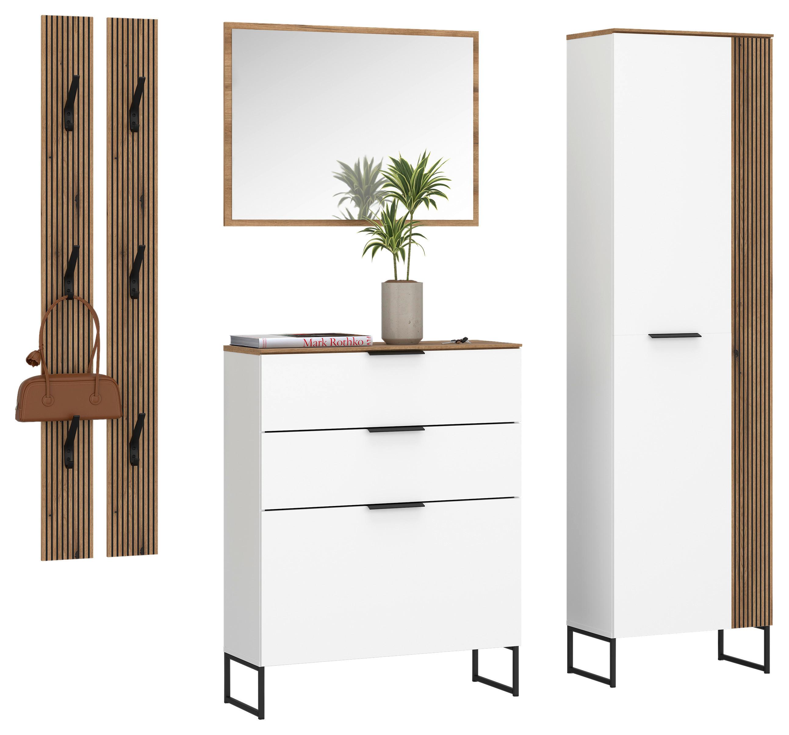 Garderobenpaneel Aladin Stehend & Hängend Montierbar - Eichefarben, MODERN, Holzwerkstoff (14,5/155/1,6cm)