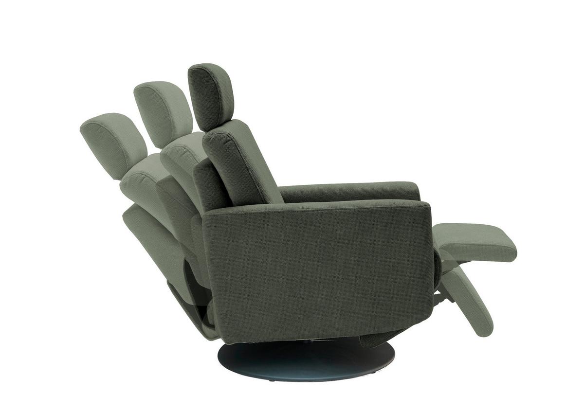 Relaxsessel Centrale T: 87-154 Cm, Dunkelgrün - Dunkelgrün/Schwarz, MODERN, Textil (77/105/87-154cm) - Livetastic