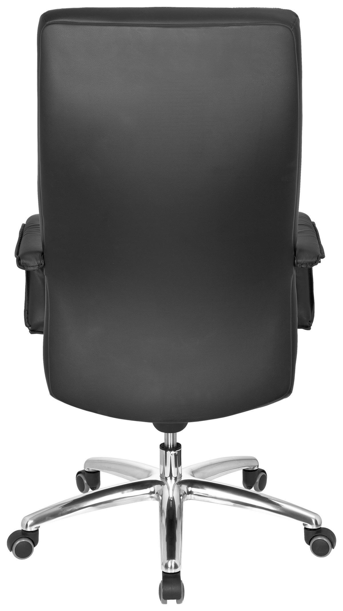 Chefsessel Xxl G 300 Lederlook Schwarz Bis 150 Kg - Silberfarben/Schwarz, Basics, Kunststoff/Textil (62/129/50cm) - MID.YOU